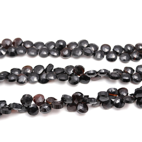 Black Onyx Heart Faceted Natural Beads 8 inches Strands