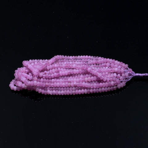 Pink Opal Quartz Pink Rondell Smooth Natural Beads 16 Inches Strands