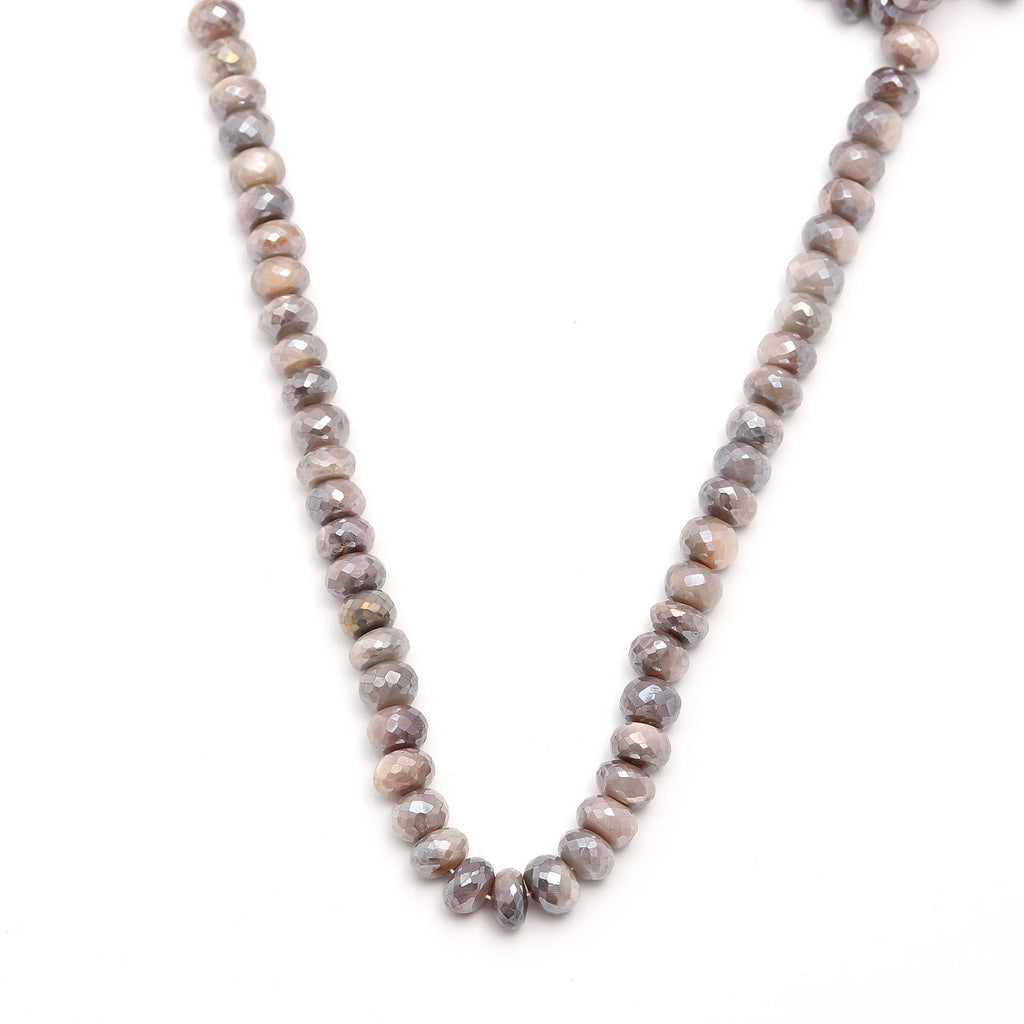 Mystic Coated Moonstone 9 MM Rondelle Faceted Natural Beads 15 Inches Strands