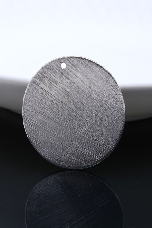 Silver Coated Brass Solid 30MM Circle Blank