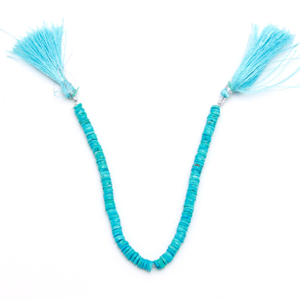Howlite Turquoise Blue Tire Faceted Natural Beads 8 Inches Strands
