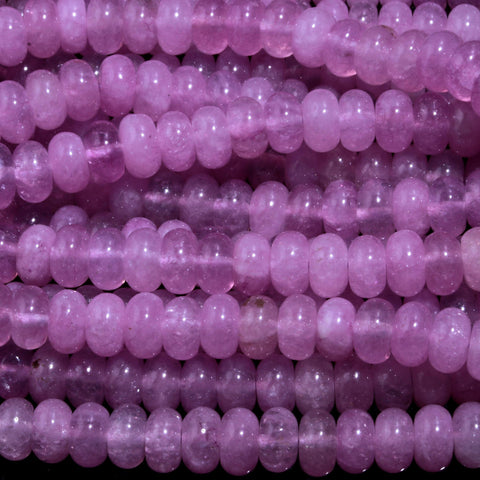 Pink Opal Quartz Pink Rondell Smooth Natural Beads 16 Inches Strands