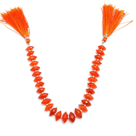 Carnelian Orange Dew Drop Faceted Natural Beads