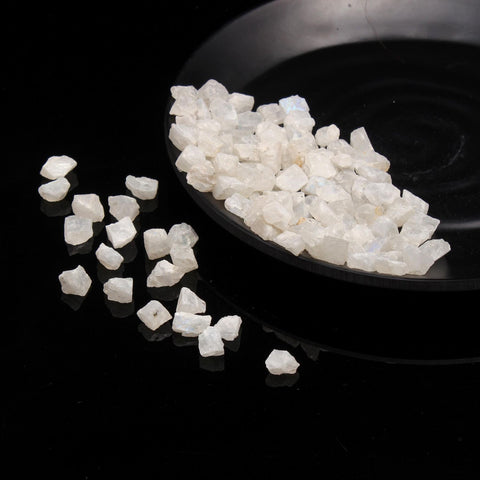 Rainbow Moonstone White Raw Faceted Natural Beads With No Drill