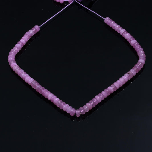 Pink Opal Quartz Pink Rondell Smooth Natural Beads 16 Inches Strands