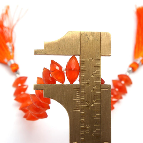 Carnelian Orange Dew Drop Faceted Natural Beads