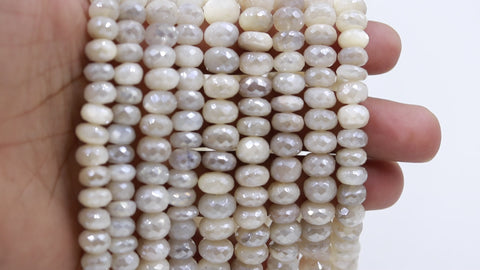 Mystic Coated Moonstone Rondell Faceted Natural Beads 15 Inches Strands