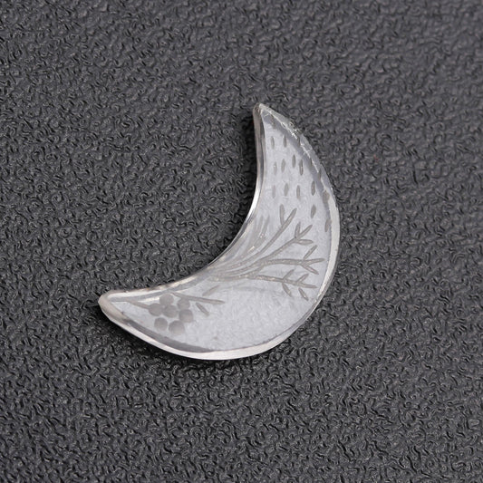 Crystal Quartz White Moon Engraving Natural 11 MM Stone