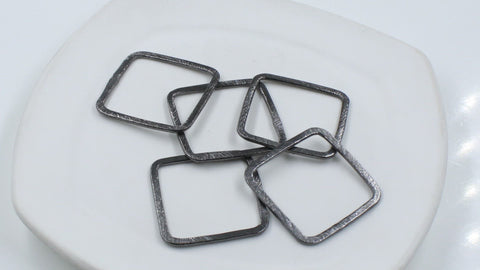Black Coated Brass Outline 24MM Square Blank