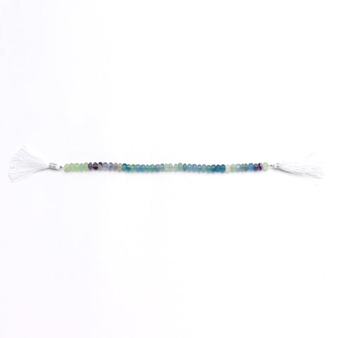 Chalcedony Blue Rondell Smooth Natural Beads 8 Inches Strands