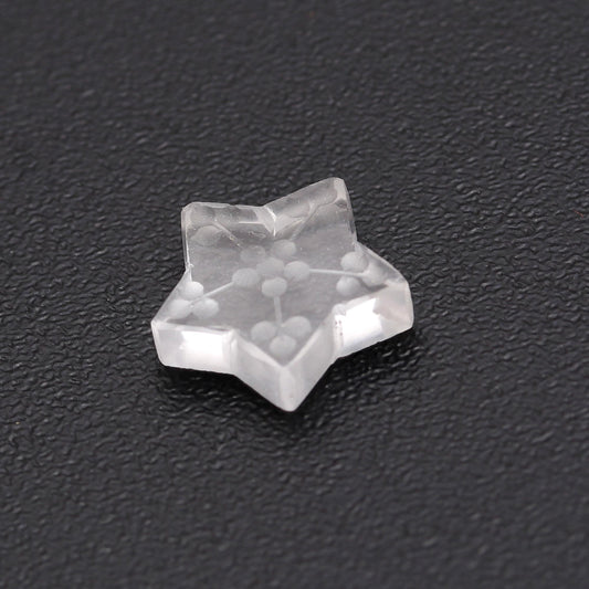 Crystal Quartz White Star Engraving Natural 12 MM Stone
