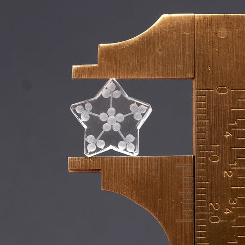 Crystal Quartz White Star Engraving Natural 12 MM Stone
