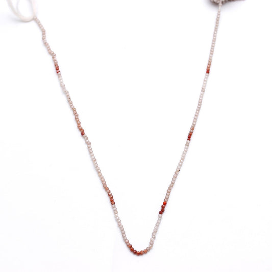 Sunset Sapphire Red Round Faceted Natural Beads 12.5 Inches Strands