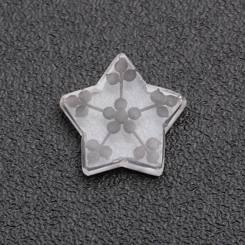 Crystal Quartz White Star Engraving Natural 12 MM Stone