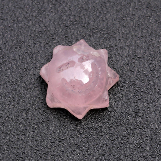 Rose Quartz Pink Sun Carving Natural 11 MM Stone