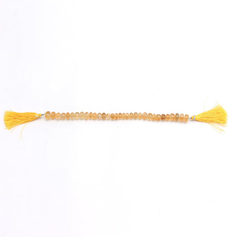 Citrine Yellow Rondell Smooth Natural Beads 8 Inches Strands