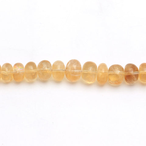 Citrine Yellow Rondell Smooth Natural Beads 8 Inches Strands