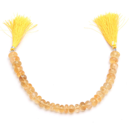 Citrine Yellow Rondell Smooth Natural Beads 8 Inches Strands