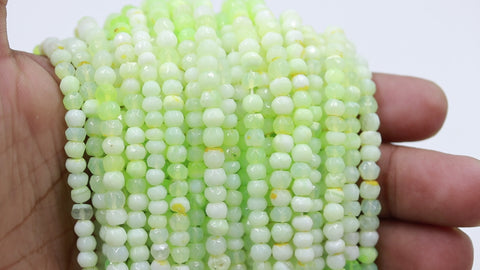 Green Opal Shaded Green Round Faceted Natural Beads 12.5 Inches