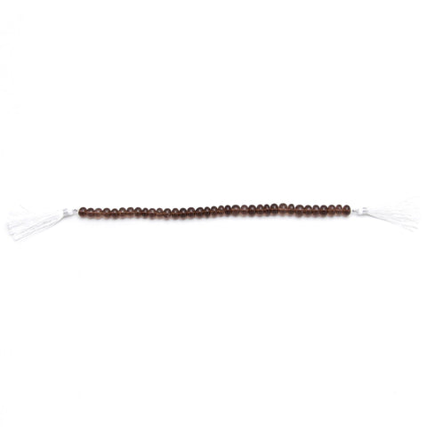 Smoky Quartz Brown Rondell Smooth Natural Beads 8 Inches Strands