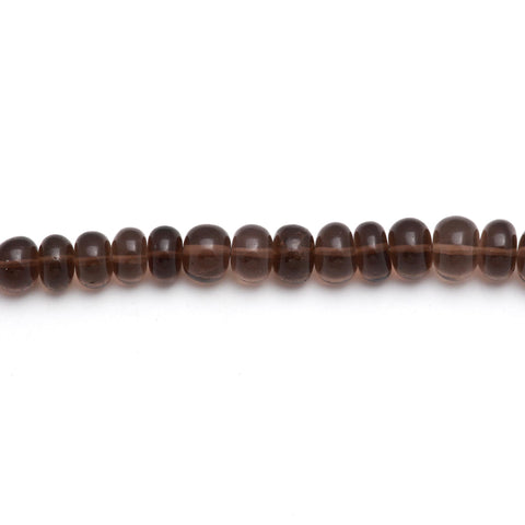 Smoky Quartz Brown Rondell Smooth Natural Beads 8 Inches Strands