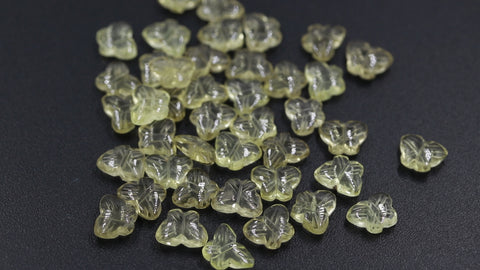 Lemon Quartz Yellow Butterfly Carving Natural 9 MM Stone