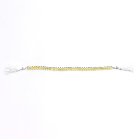 Lemon Quartz Yellow Rondell Smooth Natural Beads 8 Inches Strands