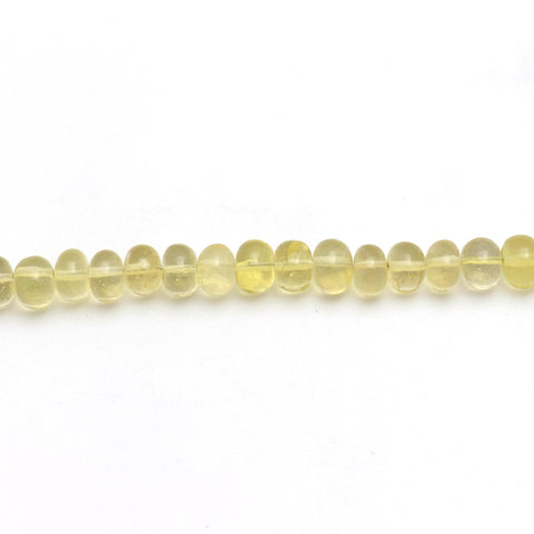 Lemon Quartz Yellow Rondell Smooth Natural Beads 8 Inches Strands