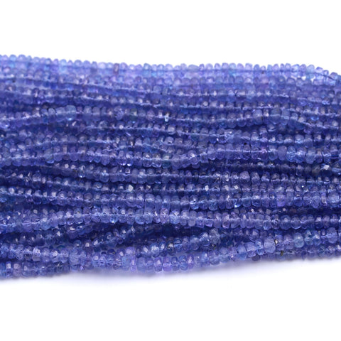 Tanzanite Purple Rondelle Faceted Natural Beads 16 Inches Strands