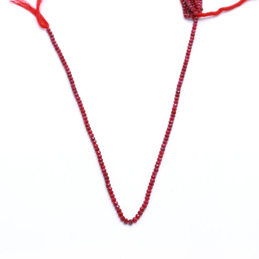 Ruby Red Round Faceted Natural Beads 12.5 Inches Strands