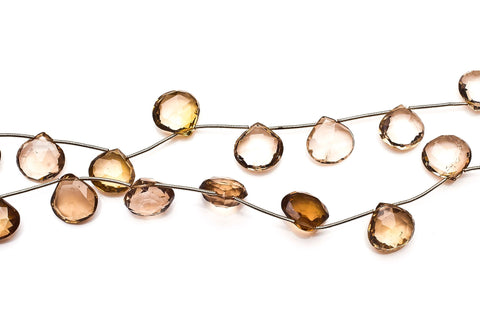 Smoky Quartz Brown Heart Faceted Natural Beads