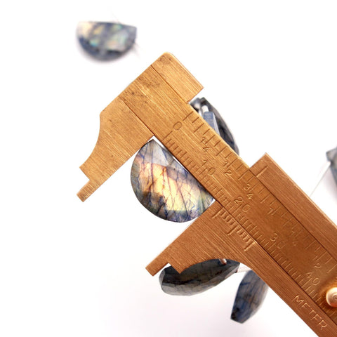 Labradorite Grey D Shape Faceted Natural Beads