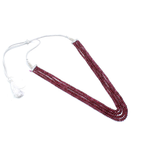 Garnet Red Rondell Smooth Natural Beads 12.5 Inches Strands
