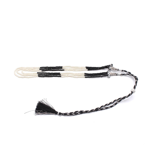 Black Spinel & Pearl Round Faceted Natural Beads Necklace 20 Inches Strands