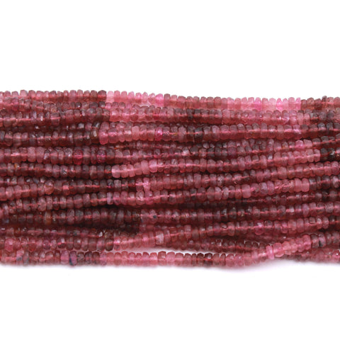 Tourmaline Pink Shaded Rondelle Faceted Natural Beads 13.5 Strands