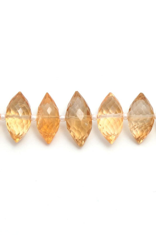 Citrine Yellow Dew Drop Faceted Natural Beads