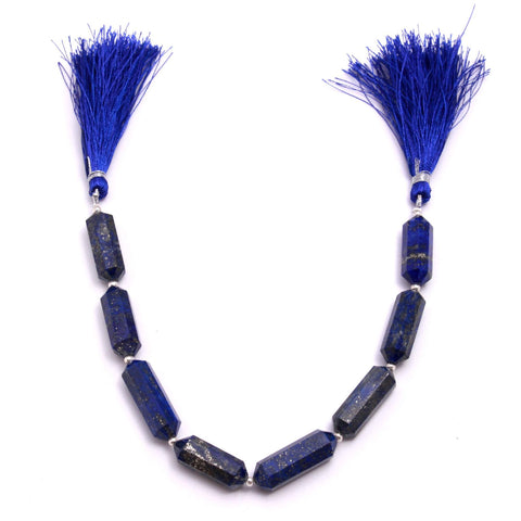 Lapis Lazuli Blue Double Pencil Faceted Natural Beads