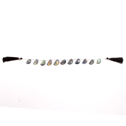 Labradorite Grey D Shape Faceted Natural Beads