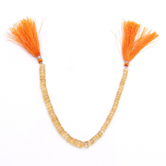 Citrine Yellow Tire Faceted Natural Beads 8 Inches Strands