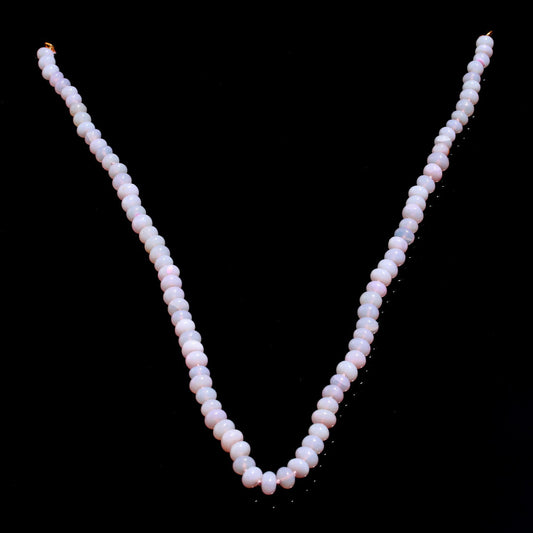 Opal Pink Round Smooth Natural Beads Necklace 20 Inches Strands