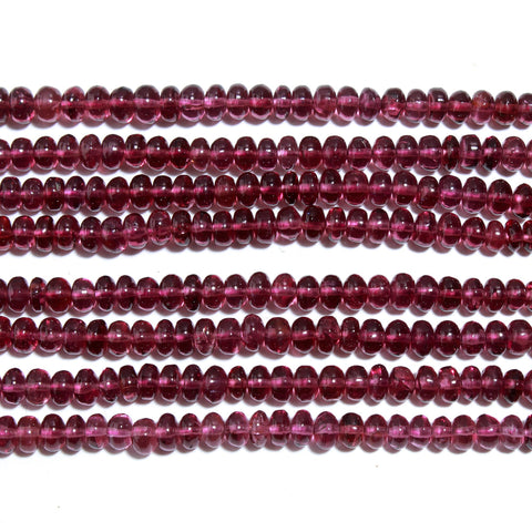 Garnet Red Rondell Smooth Natural Beads 12.5 Inches Strands