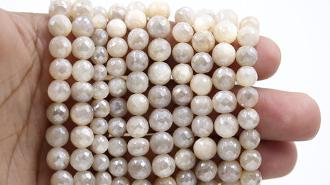 Mystic Coated Moonstone Round Faceted Natural Beads 15 Inches