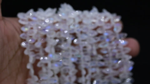 Rainbow Moonstone White Marquise Faceted Natural Beads 8 Inches Strands