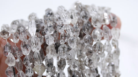 Herkimer Quartz White Diamond Faceted Natural Beads 16 Inches Strands
