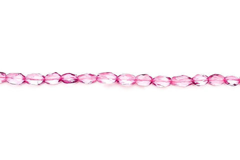Crystal Quartz Pink Oval Faceted Coated Beads