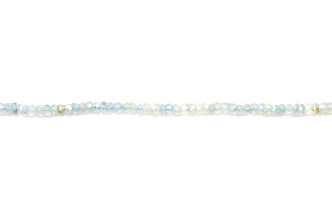 Mystic Coated Aquamarine Blue Rondelle Faceted Mini Beads