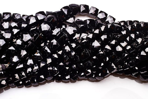 Blackspinel Black Cube Faceted Natural Beads