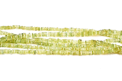 Prehnite Green Square Chips Smooth Natural Beads