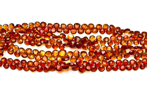 Citrine Brown Heart Faceted Natural Beads