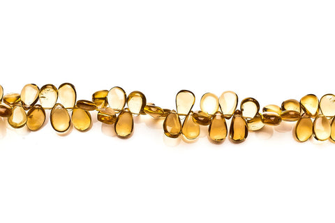 Lemon Citrine Yellow Pear Smooth Natural Beads